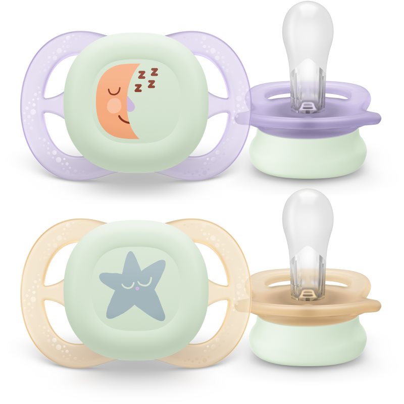 Philips Avent Ultrastart Night 0-2 M Tétine Girl 2 Pcs