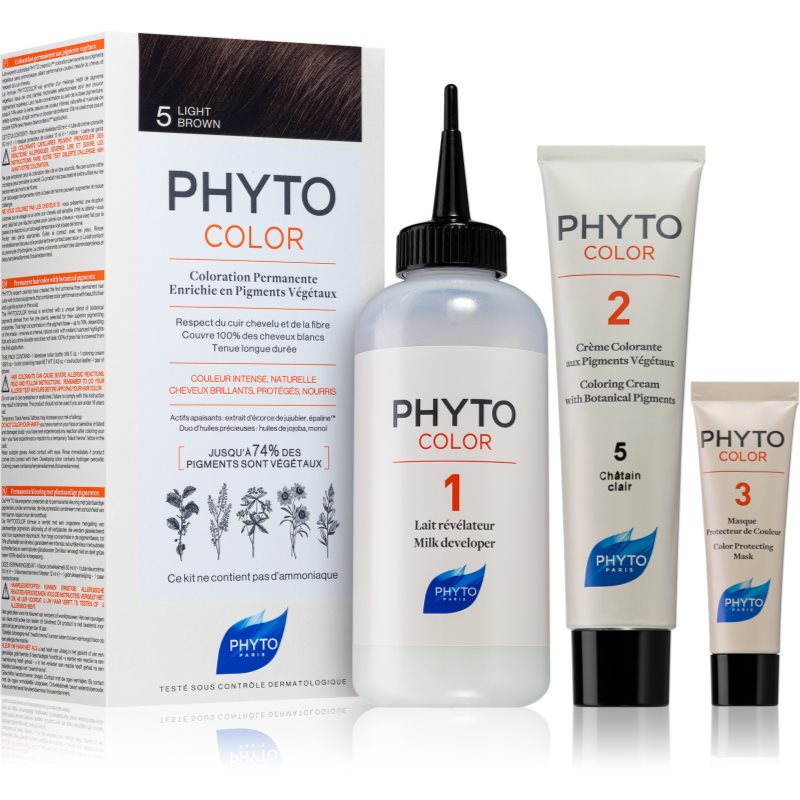 E-shop Phyto Color barva na vlasy bez amoniaku odstín 5 Light Brown 1 ks