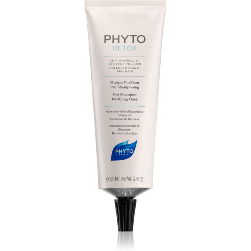 Phyto Detox Valomoji kaukė, naudojama prieš plovimą šampūnu oro taršos veikiamiems plaukams 125 ml