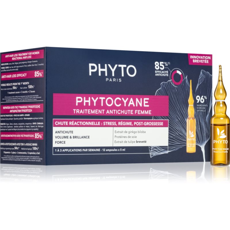 Phyto Phytocyane Women Treatment starostlivosť pre podporu rastu a proti vypadávaniu vlasov 12x5 ml