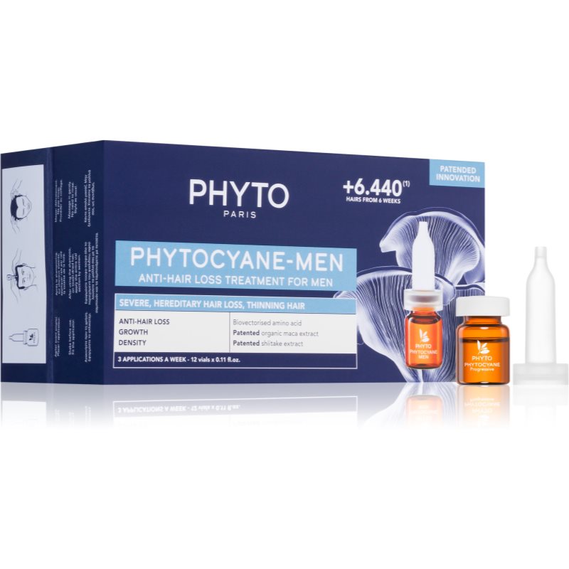 Phyto Phytocyane Men Treatment засіб для стимулювання росту та проти випадіння волосся 12x3.5 мл