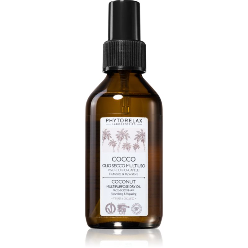Phytorelax Laboratories Coconut olio secco multifunzione per viso, corpo e capelli 100 ml