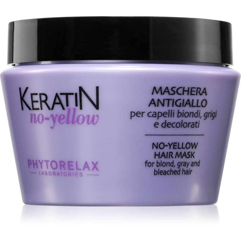 Phytorelax Laboratories Keratin No-Yellow maska proti žlutým tónům pro blond a šedivé vlasy 250 ml