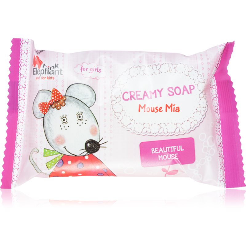 E-shop Pink Elephant Girls krémové mýdlo pro děti Mouse Mia 90 g