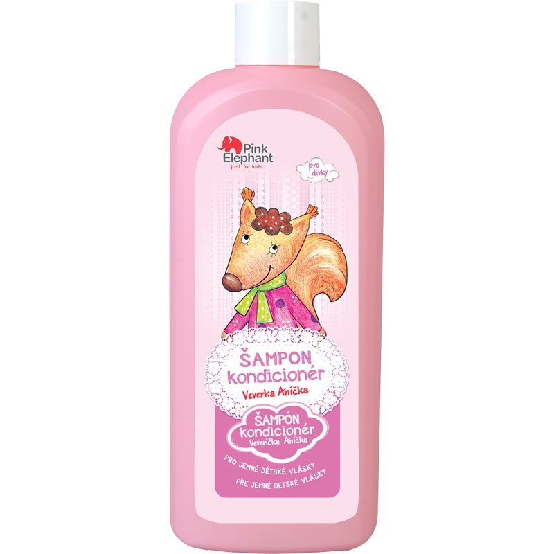 Pink Elephant Girls šampūnas ir kondicionierius „du viename“ vaikams Squirrel 500 ml