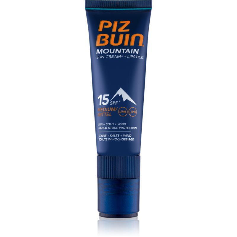 

Piz Buin Mountain захисний крем для шкіри обличчя та бальзам для губ 2 в 1 SPF 15