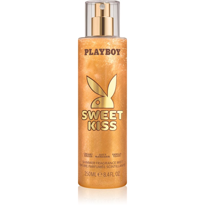 Playboy Sweet Kiss telový sprej s trblietkami pre ženy 250 ml