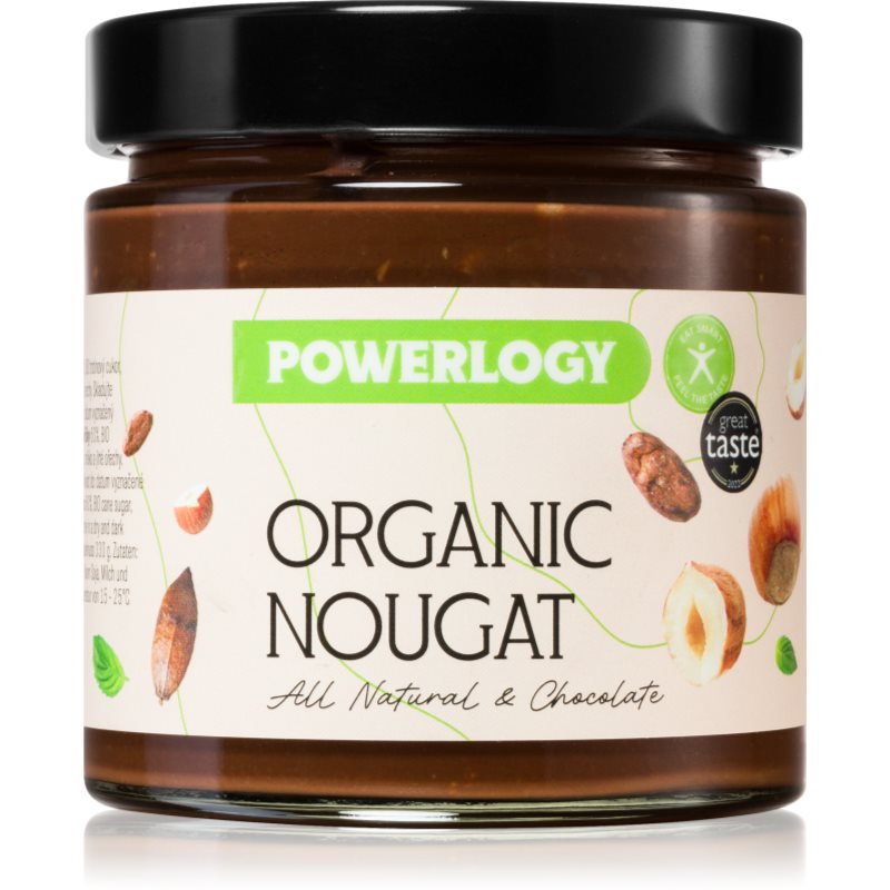 Powerlogy Organic Cream orechová nátierka v BIO kvalite príchuť NOUGAT 330 g