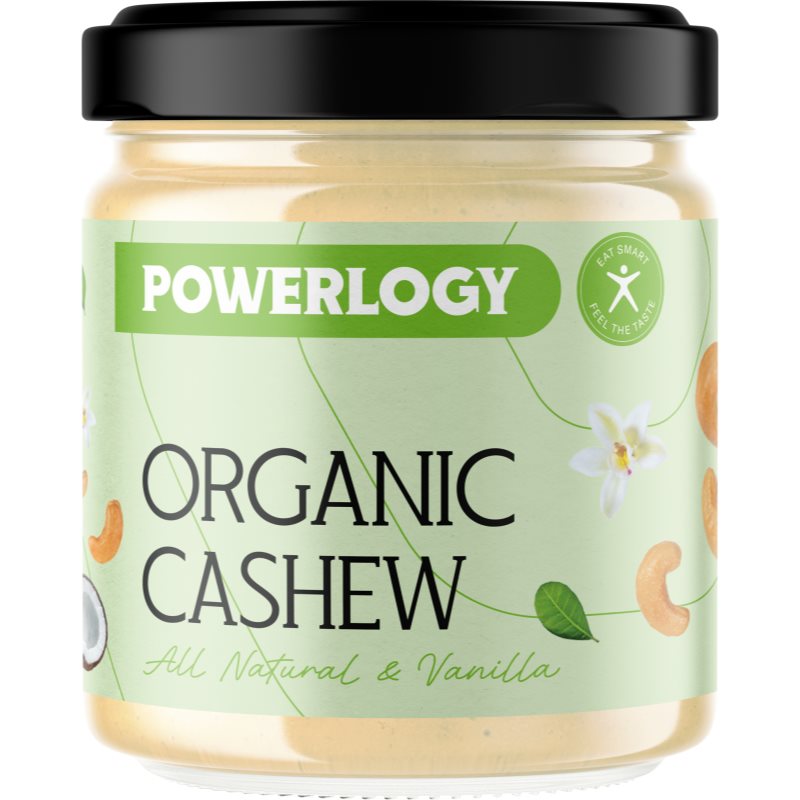 Powerlogy Organic Cream orechová nátierka v BIO kvalite príchuť Cashew 330 g