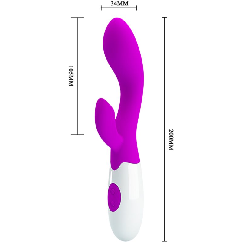 PRETTY LOVE Brighty vibrátor se stimulátorem klitorisu na baterie 20 cm (obrázek 4)