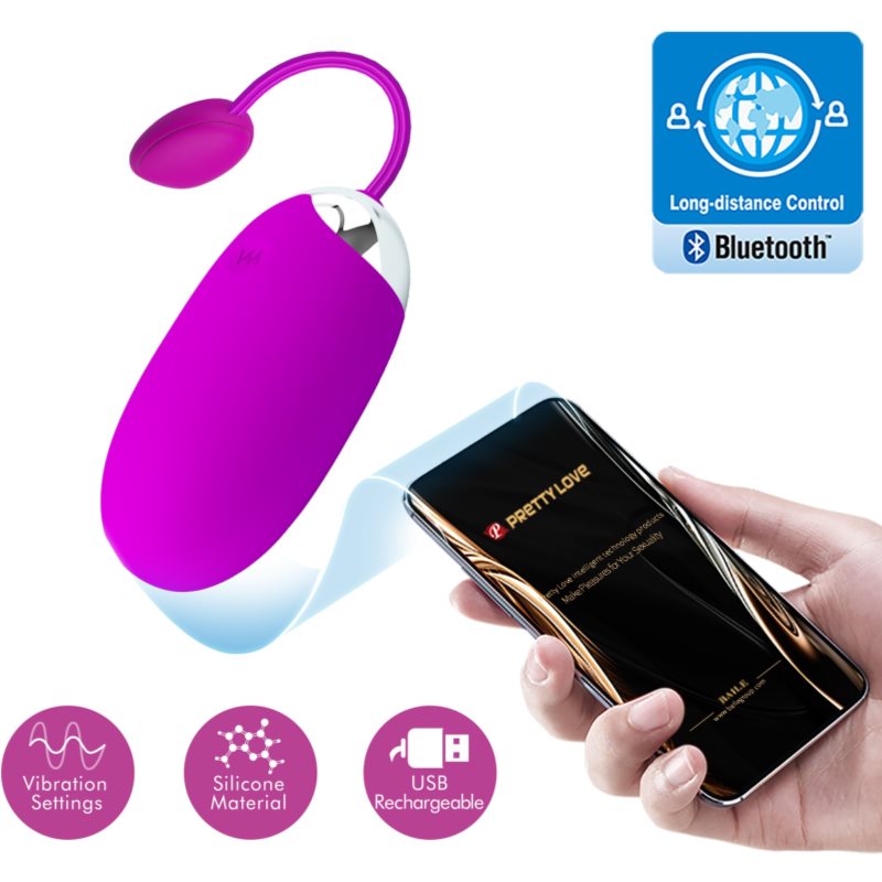 PRETTY LOVE Abner Global Remote Control vibrační vajíčko růžové 19 cm (obrázek 3)