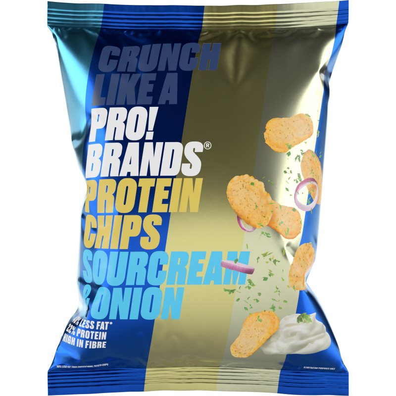 PRO!BRANDS Protein Chips proteínové čipsy príchuť Sourcream & Onion 50 g