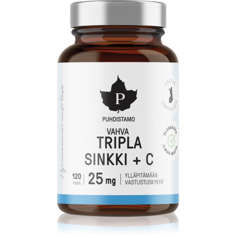 Puhdistamo Triple Zinc 25 mg + Vitamin C 120 kapslí koupíte na Notino.cz