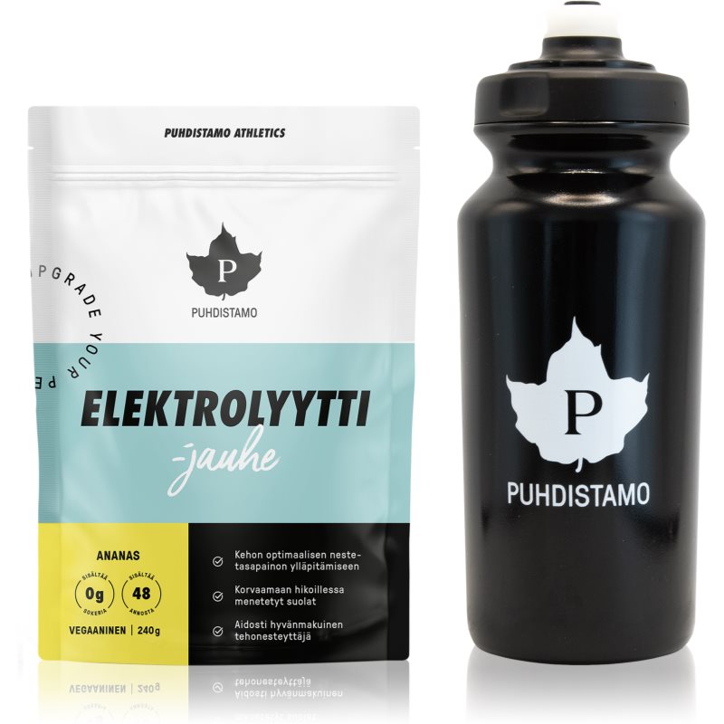 Puhdistamo Electrolyte Powder + láhev sportovní nápoj s elektrolyty příchuť Pineapple 240 g