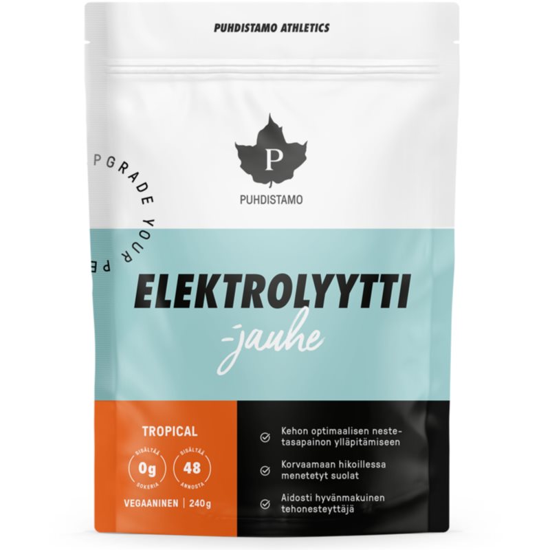 Puhdistamo Electrolyte Powder + láhev sportovní nápoj s elektrolyty příchuť Tropical 240 g