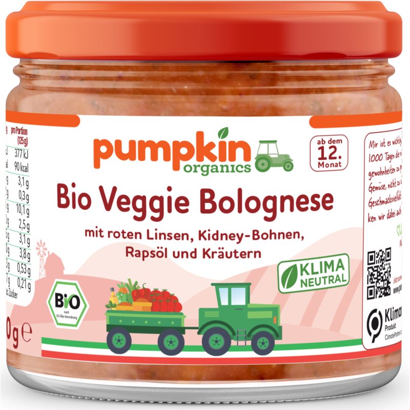 Pumpkin Organics BIO boloňská omáčka boloňská zeleninová omáčka 100 g