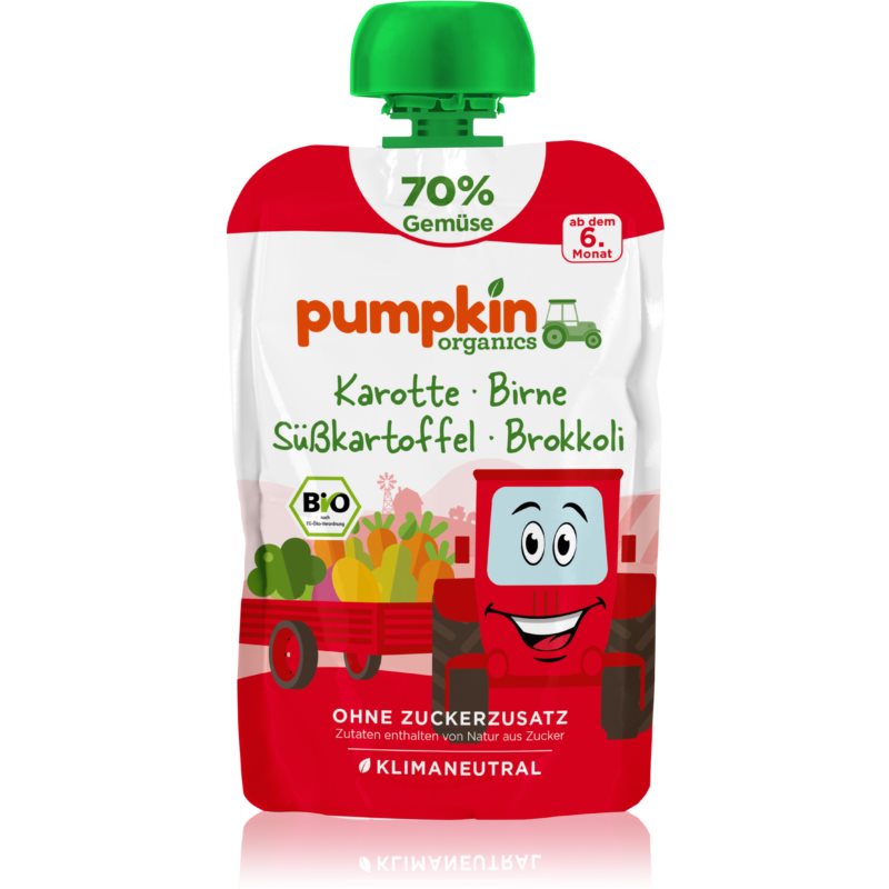 Pumpkin Organics BIO mrkev, batáty, brokolice, hruška dětský příkrm 100 g