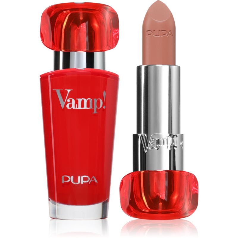 PUPA Milano Vamp! Luminous Lipstick rúž pre plné pery odtieň 101 Warm Nude 3.5 g