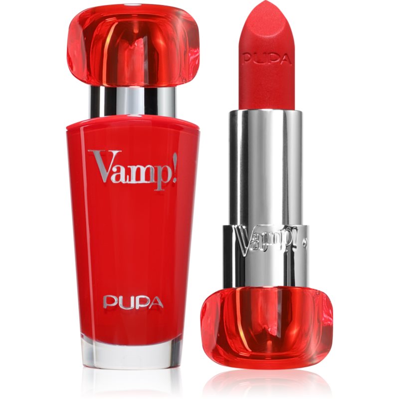 PUPA Milano Vamp! Luminous Lipstick rúž pre plné pery odtieň 302 Ruby Red 3.5 g