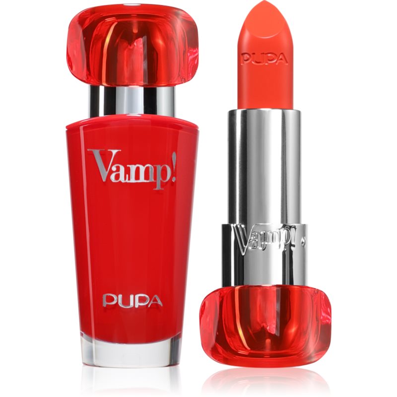 PUPA Milano Vamp! Luminous Lipstick rúž pre plné pery odtieň 306 Outstanding Orange 3.5 g