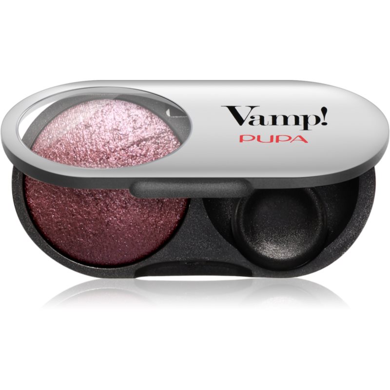 PUPA Milano Vamp! Radiant Baked Eyeshadow dlhotrvajúce žiarivé očné tiene odtieň 104 - Deep Plum 1 g