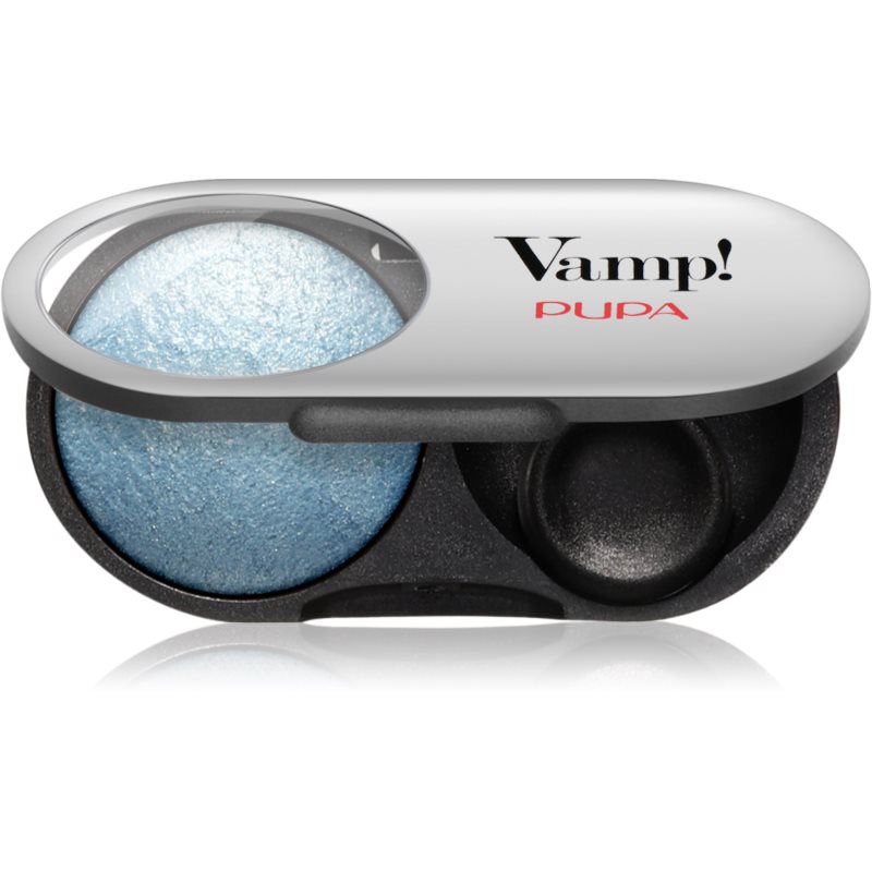 PUPA Milano Vamp! Radiant Baked Eyeshadow dlhotrvajúce žiarivé očné tiene odtieň 306 Bon-Ton Blue - WET & DRY 1 g