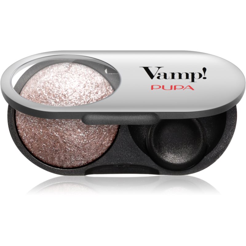 PUPA Milano Vamp! Radiant Baked Eyeshadow dlhotrvajúce žiarivé očné tiene odtieň 404 Cold Taupe - WET & DRY 1 g