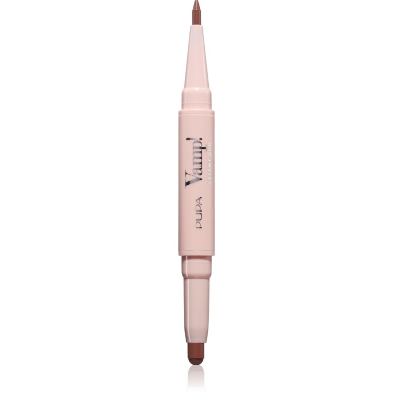 PUPA Milano Vamp! Creamy Duo šminka in svinčnik za ustnice 2 v 1 odtenek 002 Medium Nude 0.8 g