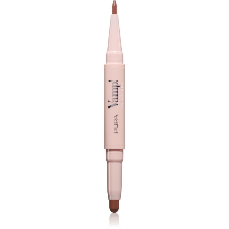 PUPA Milano Vamp! Creamy Duo šminka in svinčnik za ustnice 2 v 1 odtenek 003 Warm Nude 0.8 g