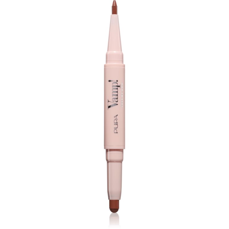 PUPA Milano Vamp! Creamy Duo šminka in svinčnik za ustnice 2 v 1 odtenek 003 Fair Warm Nude 0.8 g