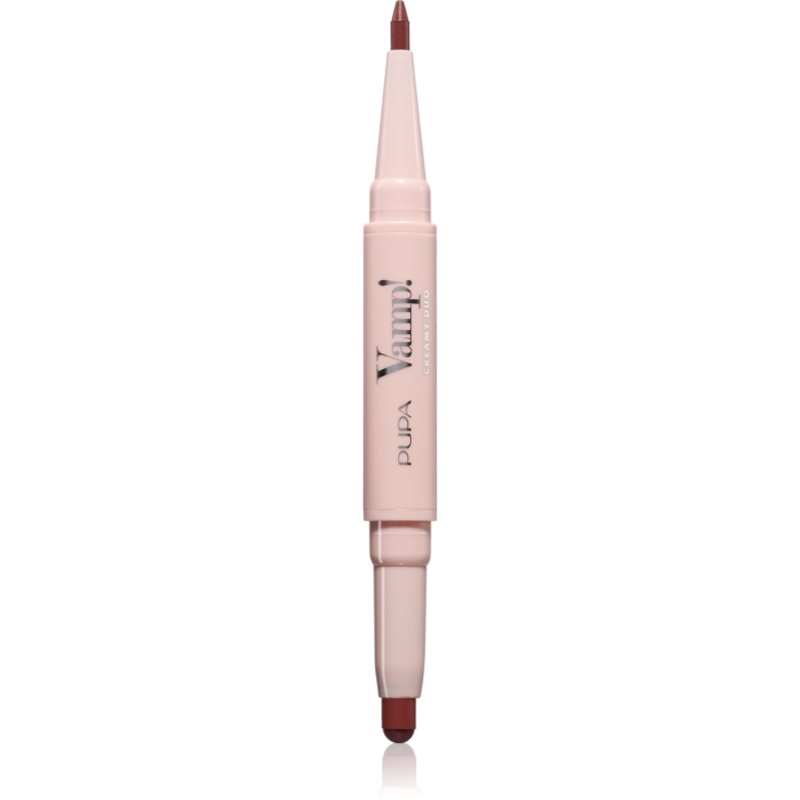 PUPA Milano Vamp! Creamy Duo šminka in svinčnik za ustnice 2 v 1 odtenek 020 Brown Nude 0.8 g