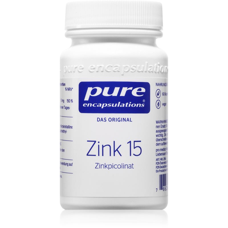 Pure Encapsulations Zink 15 Zinkpicolinat Kapseln zur Unterstützung des Immunsystems, schöner Haare und Haut 28 g