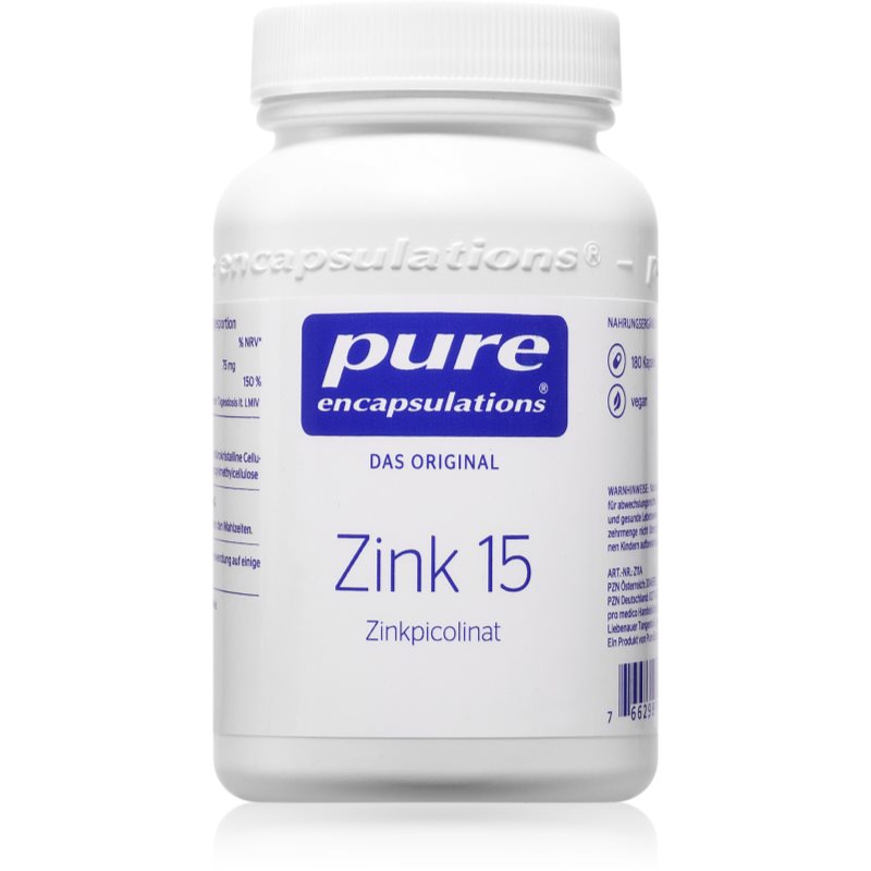 Pure Encapsulations Zink 15 Zinkpicolinat Kapseln zur Unterstützung des Immunsystems, schöne Haare und Haut 60 KAP