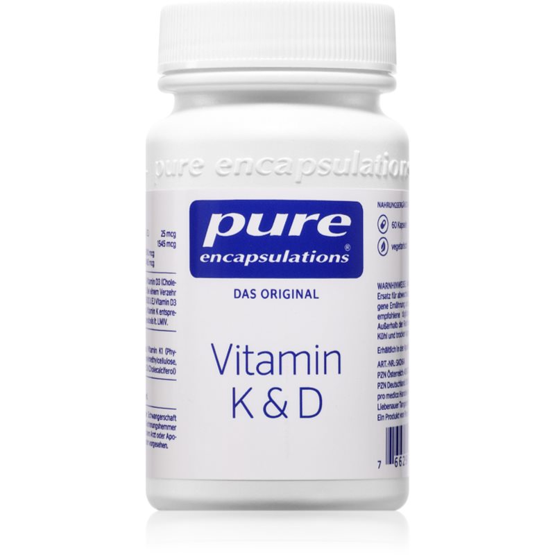 Pure Encapsulations Vitamin K & D Kapseln zur Unterstützung der Knochen-, Gelenks- und Zahngesundheit 18 g