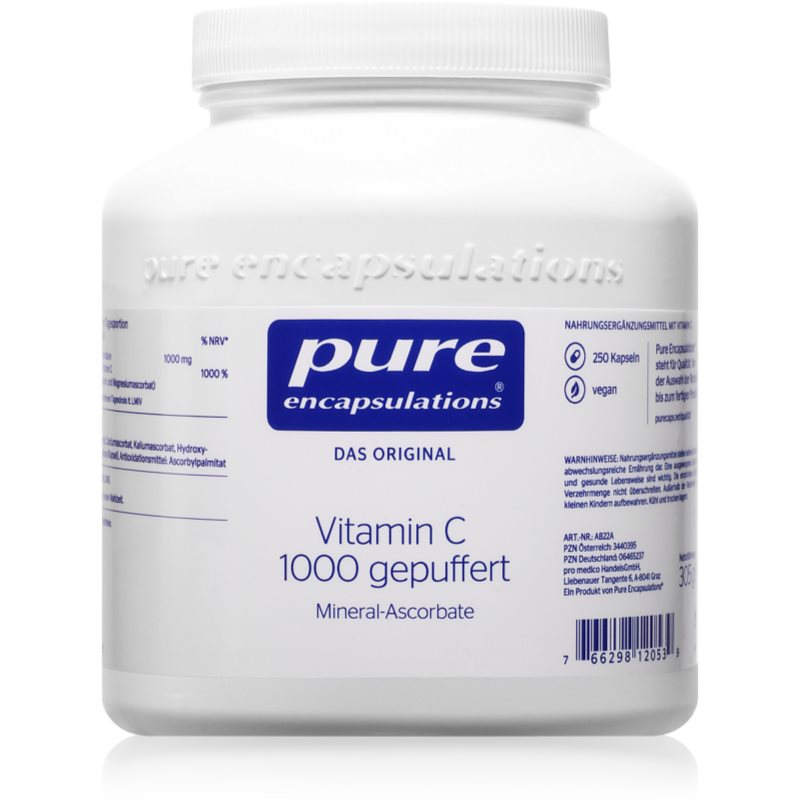 Pure Encapsulations Vitamin C gepuffert Kapseln zur Unterstützung des Immunsystems, schöner Haut und Nägel 360 g