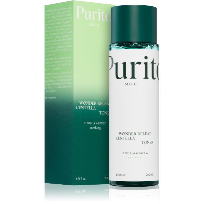 Purito Wonder Releaf Centella Toner hidratantni toner za smirenje i jačanje osjetljive kože lica 200 ml