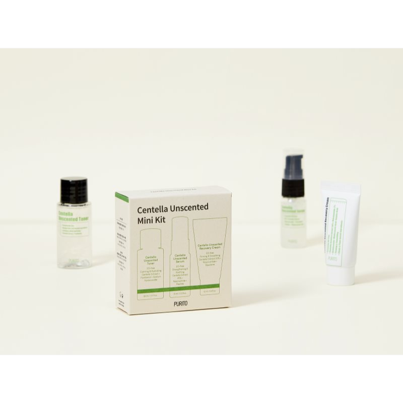 Purito Wonder Releaf Centella Mini Kit Unscented putni set za osjetljivu i nadraženu kožu lica