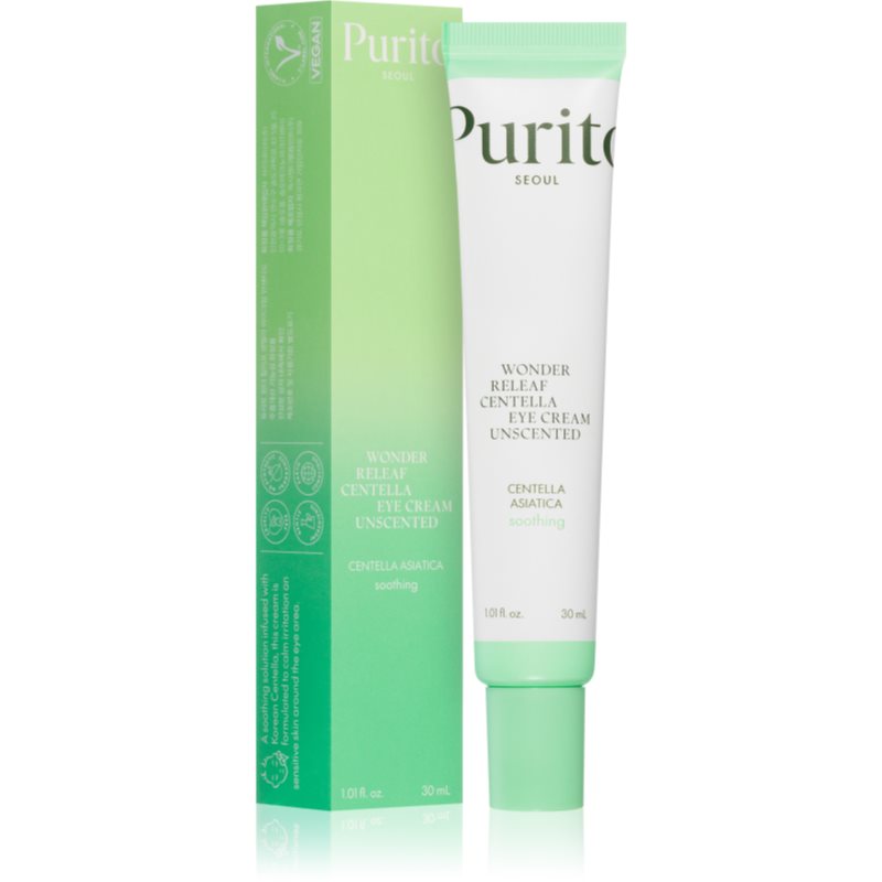 Purito Wonder Releaf Centella Eye Cream Unscented blaga krema za područje oko očiju protiv oticanja i tamnih krugova 30 ml