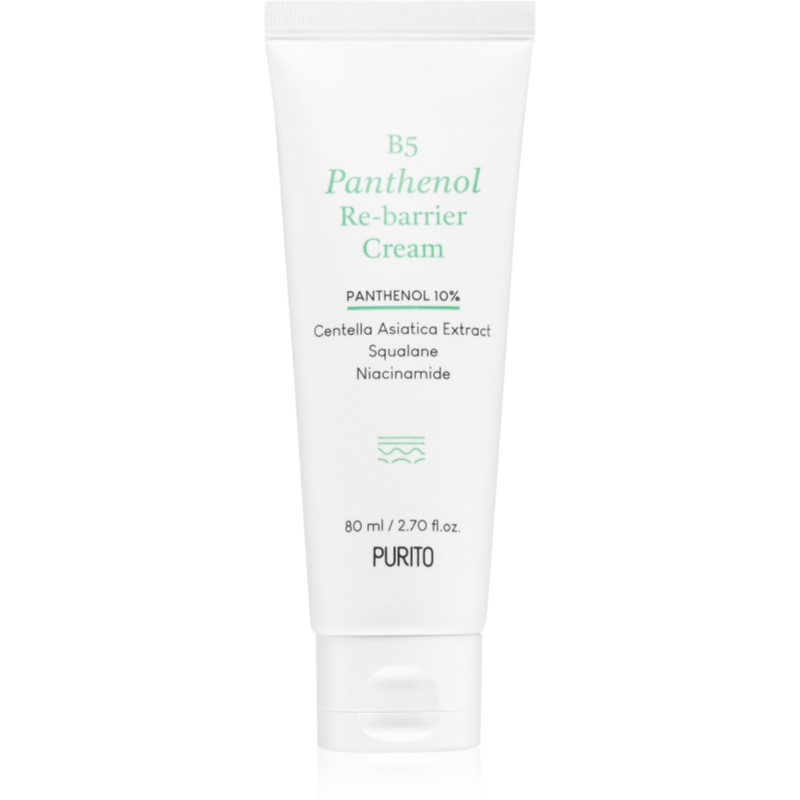 Purito B5 Panthenol Re-barrier Cream глибоко зволожуючий крем має заспокійливі властивості 80 мл