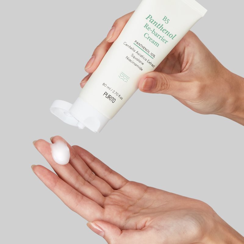 Purito B5 Panthenol Re-barrier Cream crema de hidratación profunda con efectos calmantes 80 ml