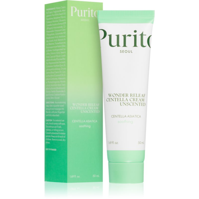 Purito Wonder Releaf Centella Cream Unscented regenerierende Creme zur Beruhigung der Haut 50 ml