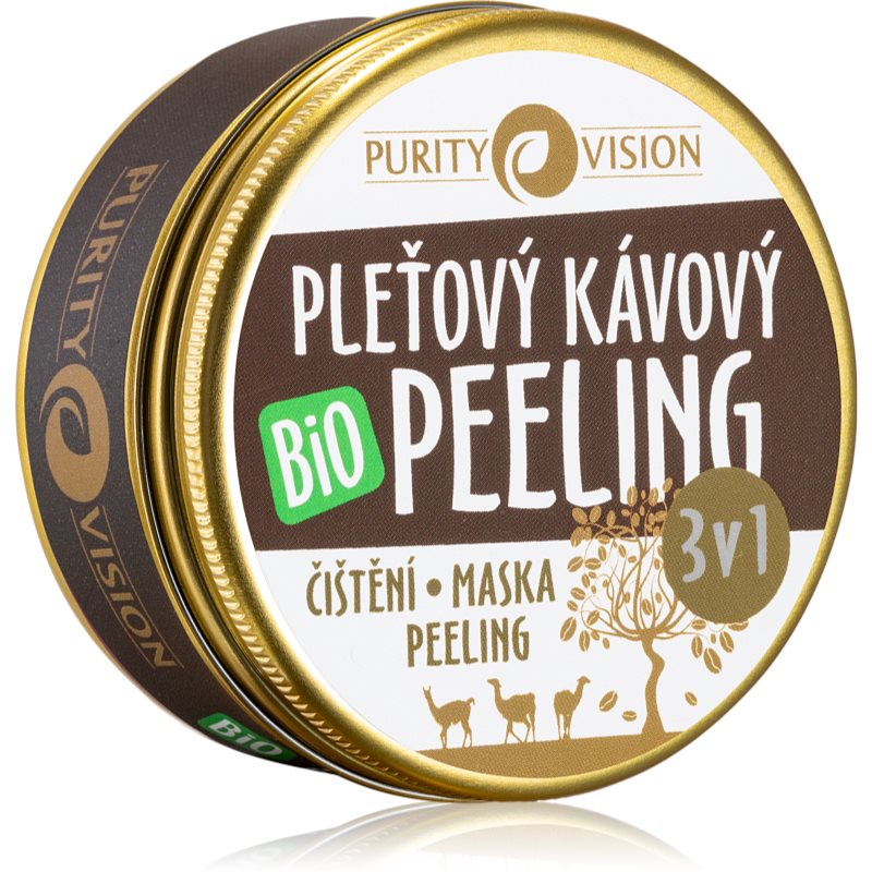 Purity Vision Bio Kávový pleťový peeling 3v1, 70 ml