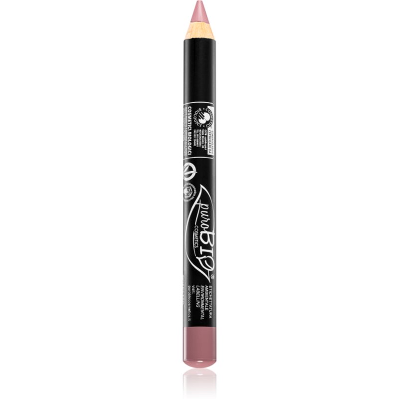 puroBIO Cosmetics Pencil Lipstick dermatograf multifuncțional pentru ochi, buze și obraji culoare 24 Pink Rossetto 2,3 g