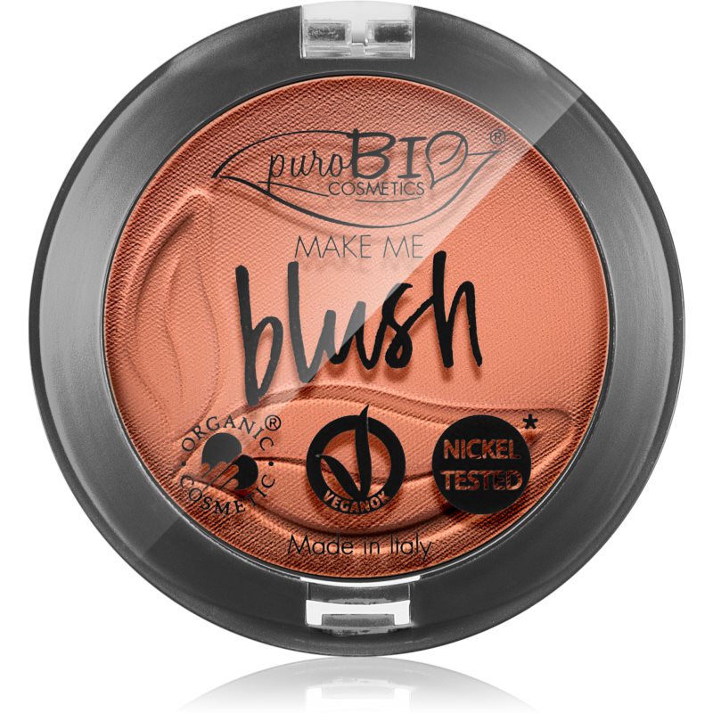 puroBIO Cosmetics Long-lasting Blush стійкі рум'яна відтінок 02 Matte Coral Pink 5,2 гр