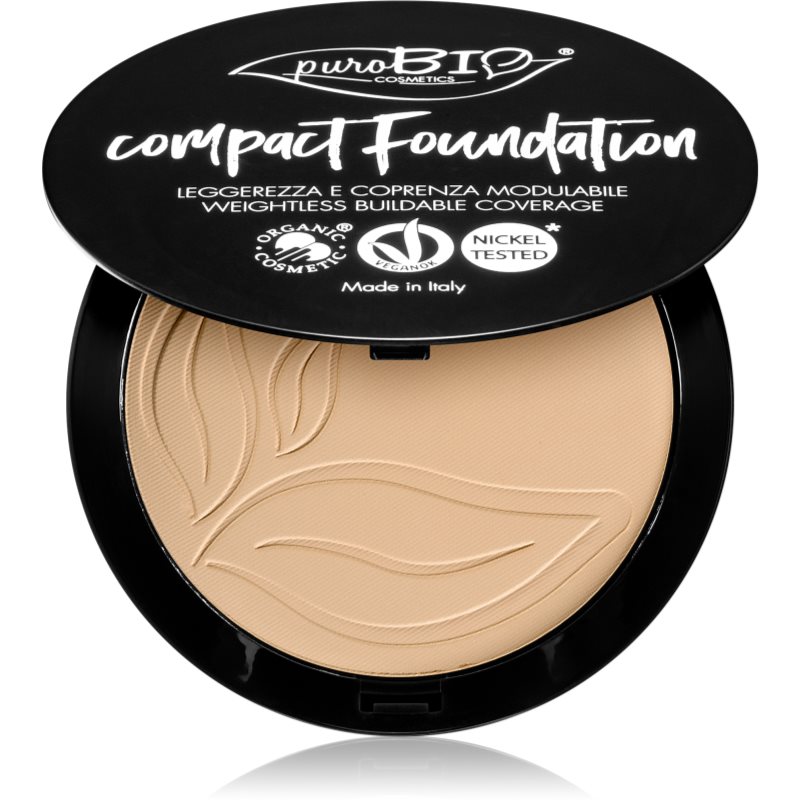 PuroBIO Cosmetics Compact Foundation компактна пудра SPF 10 відтінок 01 9 гр