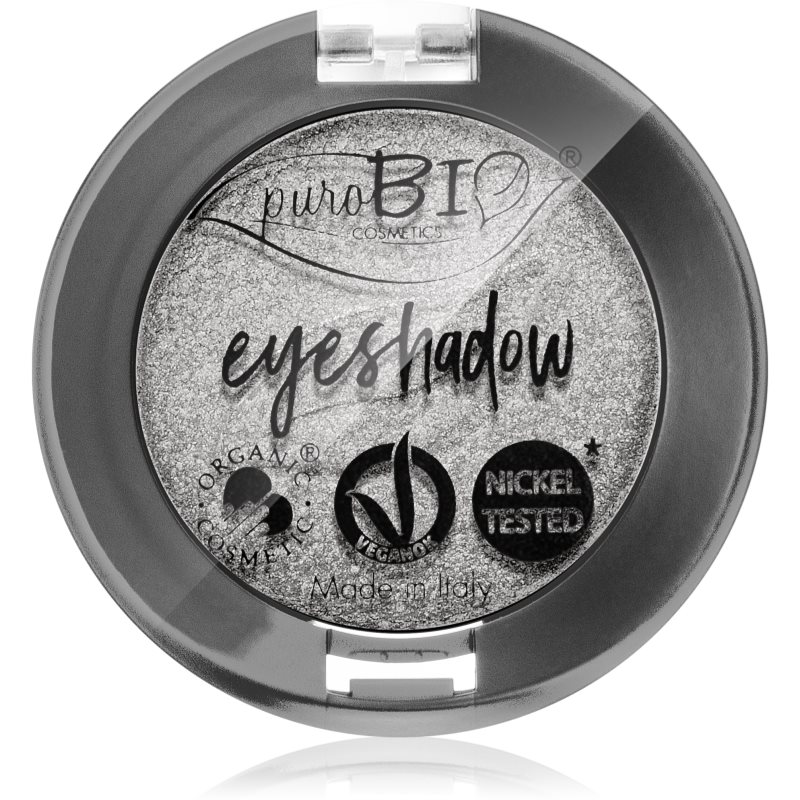 puroBIO Cosmetics Compact Eyeshadows akių šešėliai atspalvis 23 Silver 2,5 g