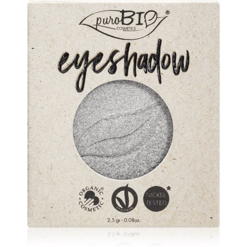 puroBIO Cosmetics Compact Eyeshadows akių šešėliai užpildas atspalvis 23 Silver 2,5 g