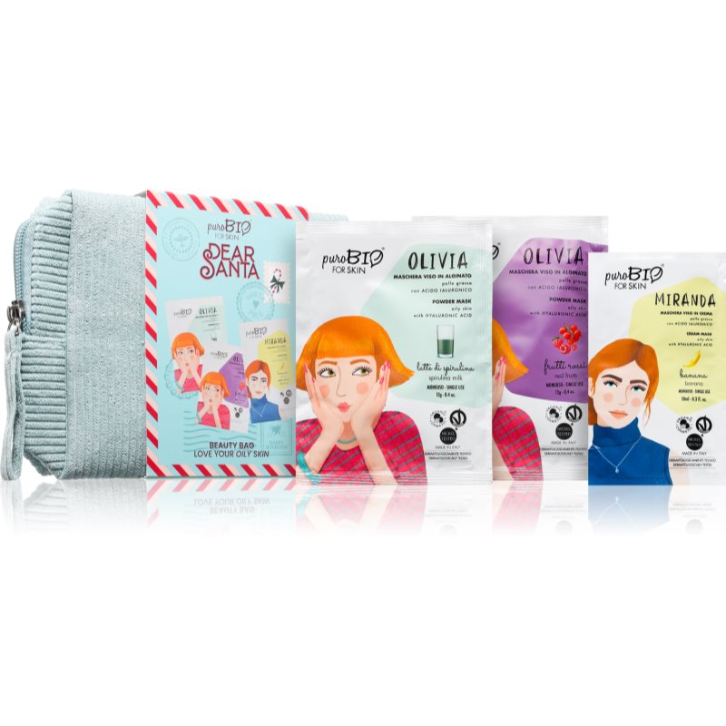 puroBIO Cosmetics Dear Santa Love Your Oily Skin arcmaszk szett kombinált és zsíros bőrre akciós termékkép 1