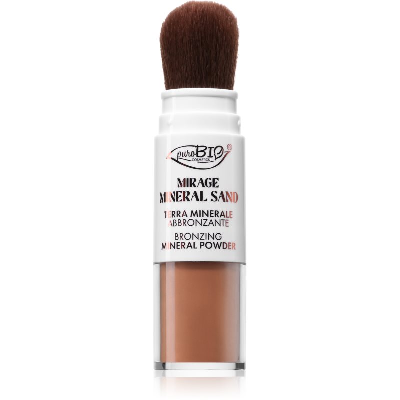 puroBIO Cosmetics Mirage Mineral Sand mineraaliaurinkopuuteri kasvoille ja vartalolle sävy 02 3.5 g