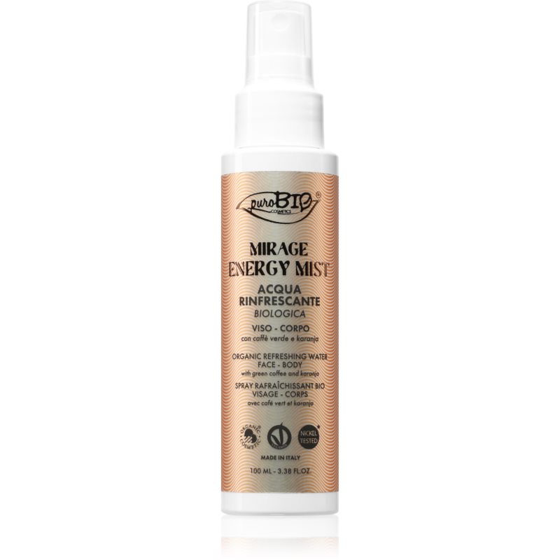 puroBIO Cosmetics Mirage Energy Mist virkistävä vartalosuihke naisille 100 ml